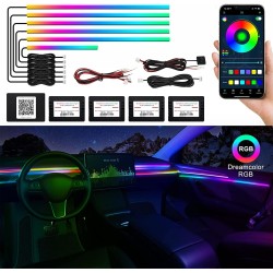 MAGIC Kit Striscia LED Interni Acrilico APP Wireless Illuminazione Ambientale RGBIC 6 in 1