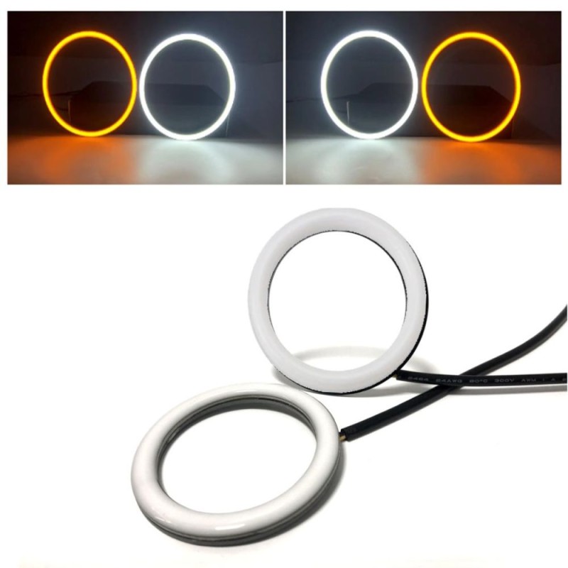 Bianco Arancione Switchback 100 mm 3528 Led Angel Eyes Indicatori Direzione Light Halo Rings DRL