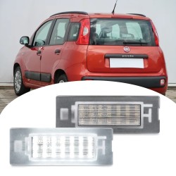 Plafoniera Targa Led FIAT Panda Placchetta Completa Bianca 6000k