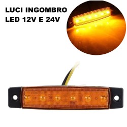 Luce Ingombro Led Arancione Camion Bus Fungoni 12v 24v Roulotte Camper