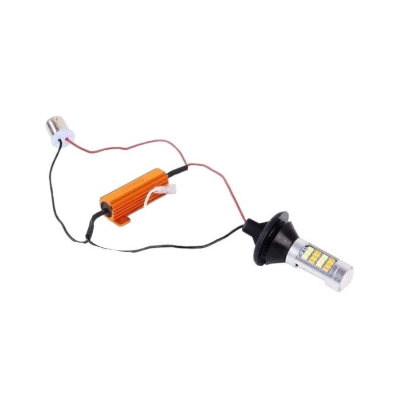 Lampada Freccia + Drl Arancio Bianco Connettore 1156 Ba15s Bau15s