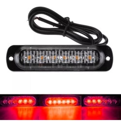 Placca Led Strobo Rosso Flash Lampeggiante Rettangolare