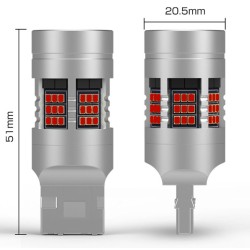 misure Led Rosso T20 7443 W21/5W  Stop e Posizione Super Canbus STAR Series